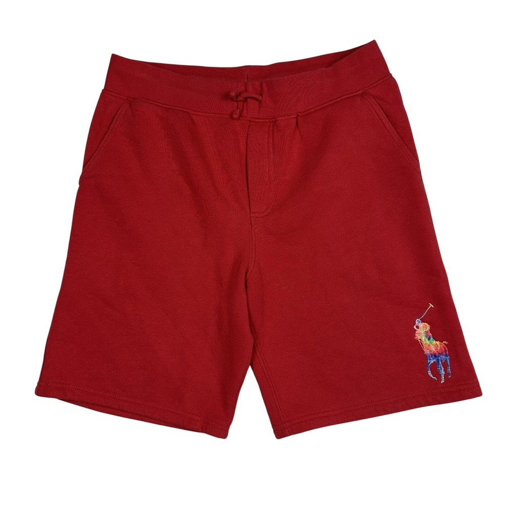 Polo Ralph Lauren Red Shorts Rainbow Pony Logo Boys Size L (14-16)